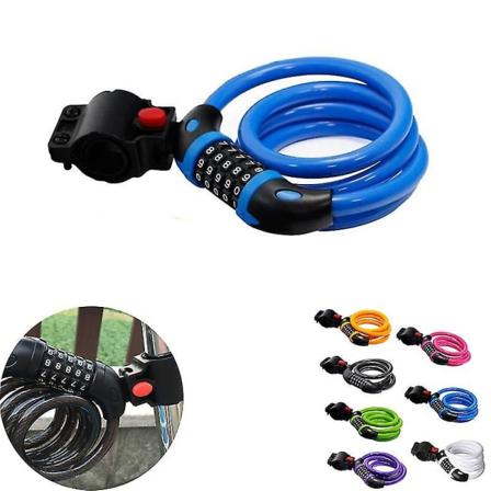 Maastopyörän salasana Salasana Teräskaapelilukko Varkaudenesto Teräslanka polkupyörän turvalukko Blue