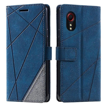 Plånboksfodral för Samsung Galaxy Xcover 5 Linjer Präglat PU Läder Telefonskal