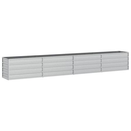 Vidaxl Odlingslåda Upphöjd Galvaniserat Stål 320x40x45 Cm Silver Silver
