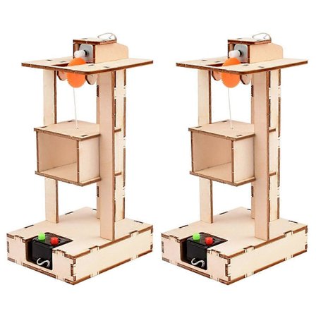 Samlet sæt pædagogisk legetøj til børn DIY håndværkssæt Elevator Teknisk model 2 pakke[D]