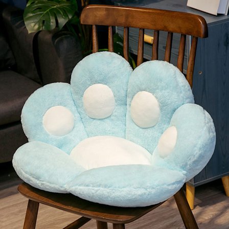 Kattepoter Pude Blød Kawaii Stol Plys Puder Form Doven Pude til Gamer Stol Hyggelig Gulv Sød Sæde Kawaii til Pige Arbejder Gave 70*60cm - Blå