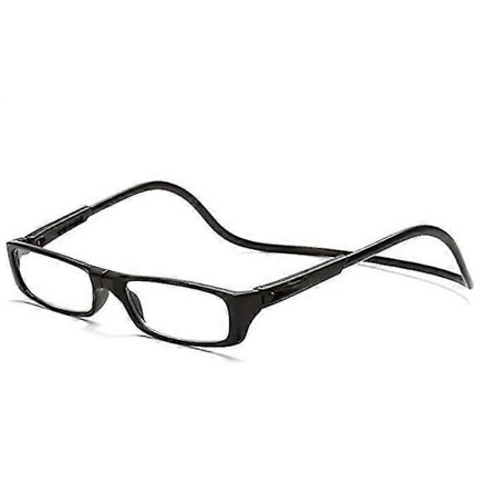 Unisex Magnetiska Färgglada Läsglasögon Hängande Hals, Svart +2.0