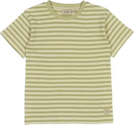WHEAT T-Shirt Short Sleeve Green Stripe Str 140/10 år, Tøj & Bolig, Børnetøj, Børneundertrøjer