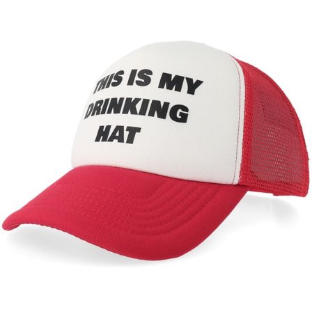 Iconic - Röd trucker Keps - The Drinking Hat Foam Classic Red/White Trucker @ Hatstore