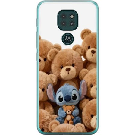 Kompatibel Mobilcover til Motorola Motorola Moto G9 Play Sød og sikker illustration med Stitch omgivet af bamser, der skaber en varm og legende føle