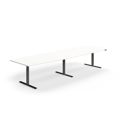 Konferenztisch QBUS, 4000x1200 mm, Gestell schwarz/weiß