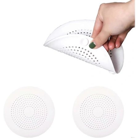 2 stk Silikonavløpsbeskytter, vaskfilter med sugekopp, hårfanger for dusjavløp for kjøkken, bad, badekar