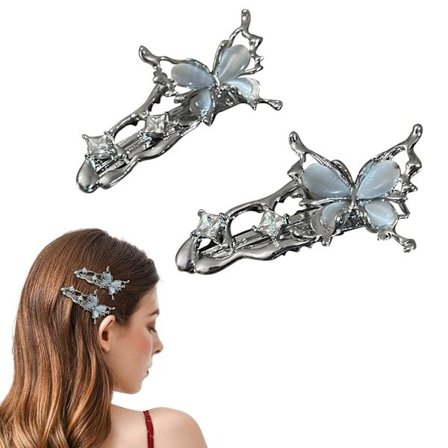 Cat Eye Butterfly Hairpin Liquid Metal Hair Barrettes Hair Clips