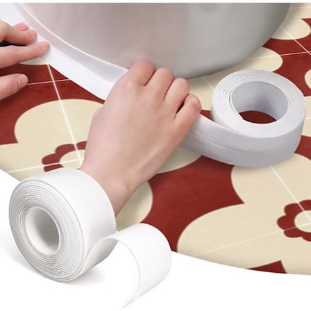 Vanntett tetningstape - for gulv, vegger, benkeplater, vasker, bad, toaletter og badekar - 2-pakning