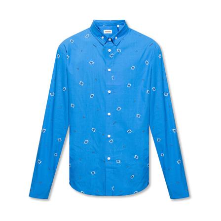 Kenzo, Shirt with Bandana print Blauw, Heren, Maat:L,Katoen