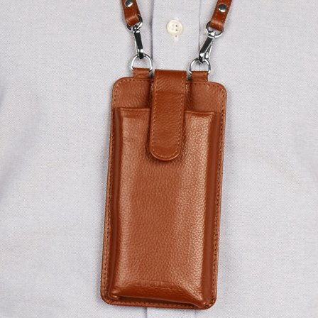 Lamont Lysebrun Telefonlomme og Kortholder for menn - Kortholdere