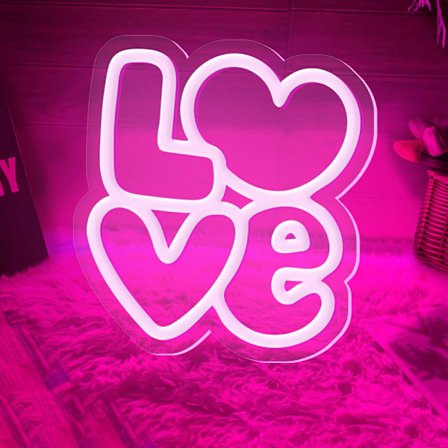 Love Heart neon Skylt - USB neonljus för vägg, barnrum, bröllopsfest dekoration neonljus, present till barn, flickvän, Alla hjärtans dag