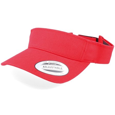 Yupoong - Red - visor - Cap - Curved Red Visor - Hatstore