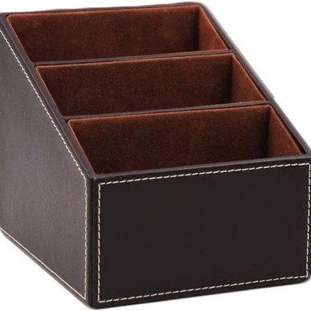 PU-läderfjärrkontrollhållare Skrivbordsorganisatör för TV-guide Post Elektronik Tele