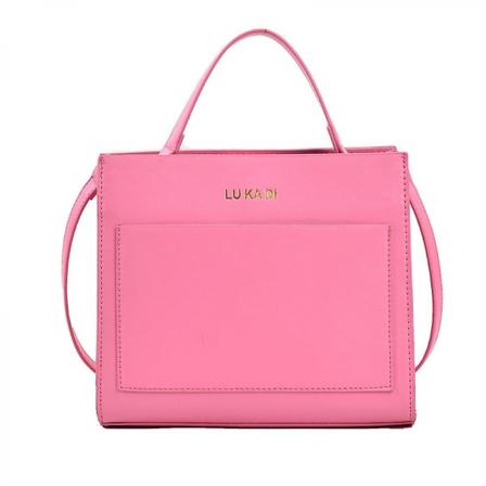 Veske i PU-lær for kvinner, trendy liten luksuriøs håndveske for kvinner, nye håndvesker, messenger (rosa)