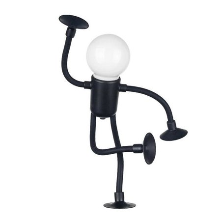 Sød Let Pære-Mand Børnelampe - 2024 Udskiftelig Form Let Pære-Mand, Mini Bordlampe med Sugekop -