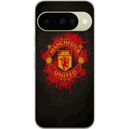Kompatibelt Mobildeksel til Google Google Pixel 10 Manchester United logo i rød og gul farge med røff sportslig bakgrunn