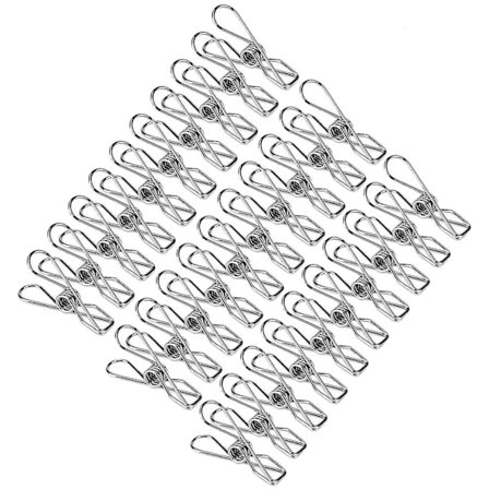 Klesklyper i rustfritt stål, 6,5 cm/2,56 tommer, vindtette klesklyper for klesvask, teppe, håndkle