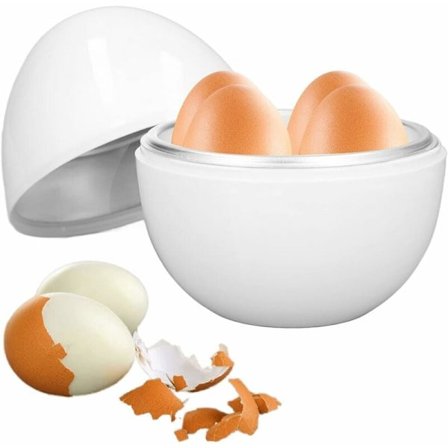 RYI-Eggkoker med kapasitet for 4 egg, mikrobølgeovn, hardkokte egg, kompakt design, PP-materiale, dampkoker for hardkokte egg for hjemmebruk