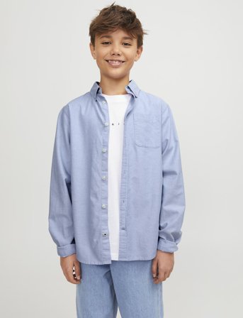 Jack & Jones Jjeoxford Shirt L/S Jnr - Blue - 176
