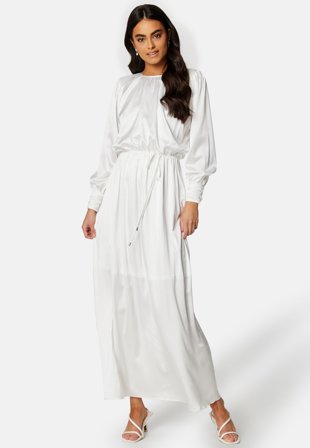 Bubbleroom Occasion Klara Satin Maxi Dress White Klær