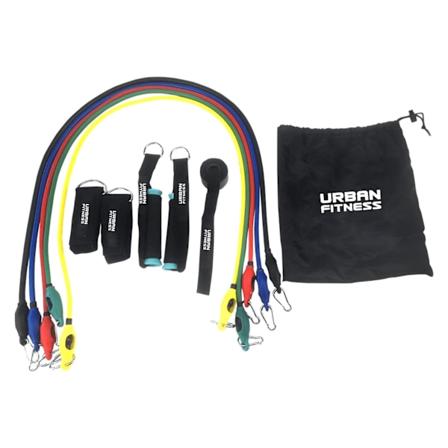 Urban Fitness Resistance Tube Set (11-pack) One Size Svart/Blå/Röd/Grön/Gul Black/Blue/Red/Green/Yellow One Size