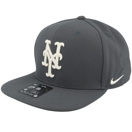 Nike MLB - New York Mets Statement Dri-fit Pro Anthracite Snapback - Nike Snapback Grey Cap - MLB @ Hatstore
