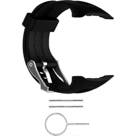 Ersättningsarmband i silikon för Garmin Forerunner 10/15 - Svart stort armband [DB]