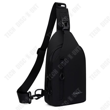 Sacoche - TD - Bandoulière - Vattentät - USB - Svart