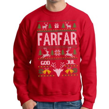 Farfar Jultröja - Christmas Jumper Stil Röd Sweatshirt M