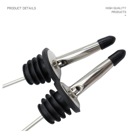 Rostfritt Stål Pip med Lock Hällare för Vin, Vinäger och Mer, 2-Pack