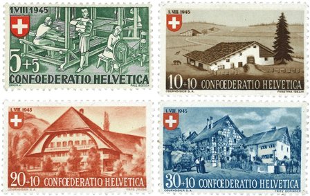 Schweiz 1945 - MICHEL 460/63 - Ubrugt