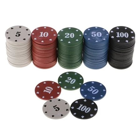 100x Brettspill Pokerchips Casino Spill Rekreasjon Pengesett Casino Pokerchips
