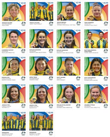 Australien - OL vindere 2024 - Postfrisk sæt 18v