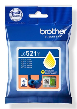 Brother LC521Y Yellow ink cartridge, yield up to 500 pages