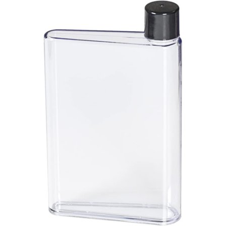 Kannettava trendikäs läpinäkyvä uudelleenkäytettävä litteä BPA-vapaa tiivis juomapullo/vesipullo (kirkas, A6)【pl】