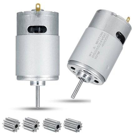 24V 40000RPM Elektrisk Motor 2 stk, Høyhastighetsmotor RS555 Barn Ride-on Lekebil Motorer Barn Ride-on Bil Girkasse Tilbehør