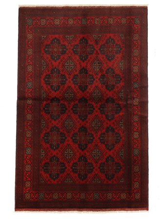 Anudada A Mano Afghan Khal Mohammadi Alfombra 130X199 De Lana Negro/Rojo Oscuro Pequeño