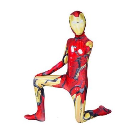 Barns Spider-Man Iron Man kostym Cosplay Jumpsuit Panther V iron Man