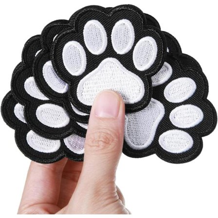 Sæt med 24 Stryge-på-lapper med Hund- og Kattepoteaftryk