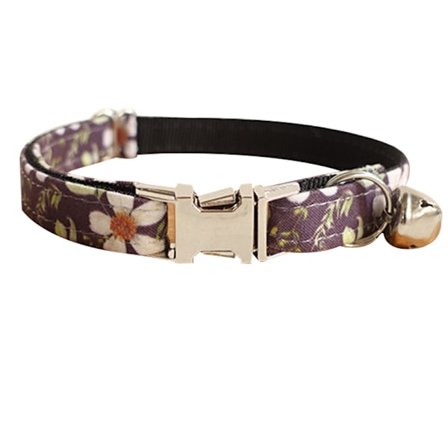 Spänne hundhalsband - rosa blommor med filament