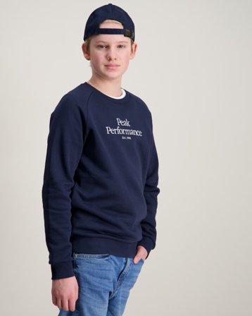 Peak Performance Jr Original Crew Blå Genser Gutt - Kids Brand Store