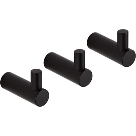 3-pack 304 rostfria väggkrokar för badrum och kök Svart