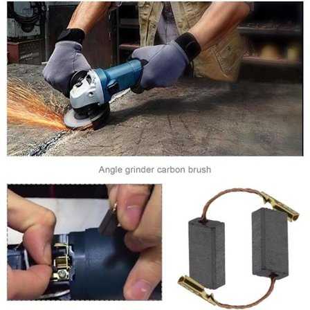 20 stk. kulbørster til vinkelsliber, kompatible med Bosch, reservedel til reparation af elværktøj, 15x8x5 mm