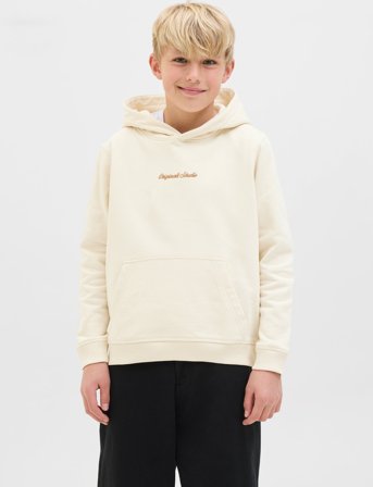 Jack & Jones Jornorrebro Emb Sweat Hood Noos Jnr - Cream - 164