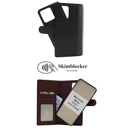 Skimblocker Motorola Moto G15 Magnet Plånboksfodral