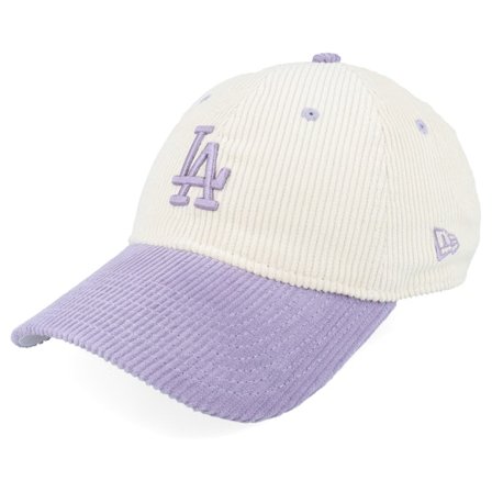 New Era - MLB Beige Unconstructed Cap - Los Angeles Dodgers Womens Block Corduroy 9TWENTY Light Terracotta/Lilac Dad Cap @ Hatstore