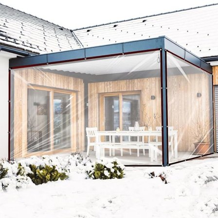 2x3m Gennemsigtig dug til udendørs brug med øsken - Rivfast, rustfri øsken til have/hønsehuse