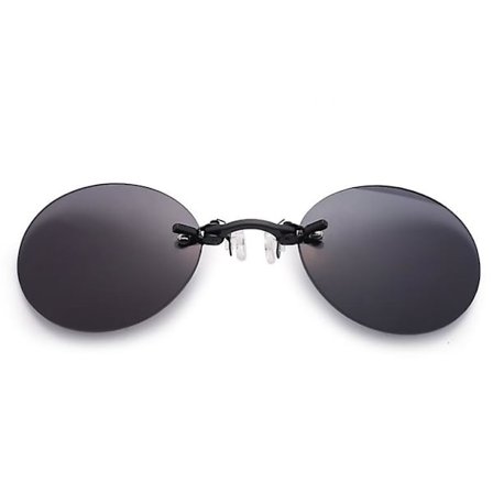 Trendiga Retro Runda Pince-nez solglasögon black
