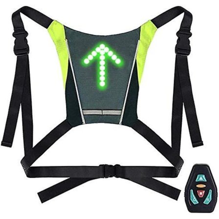 LED sykkelvest Sykkelrefleks sikkerhetslys og retningsindikator med 4 moduser via USB Sikkerhetsutstyr for sykling løping gåing om natten